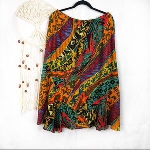 Chico’s Vintage Floral Abstract Skirt 100% Silk NWOT